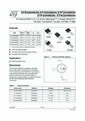 DataSheet STB30NM60N pdf
